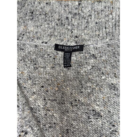 Womens Eileen Fisher Gray Mohair and Wool Open Front Cardigan Sweater Petite L - Picture 8 of 10